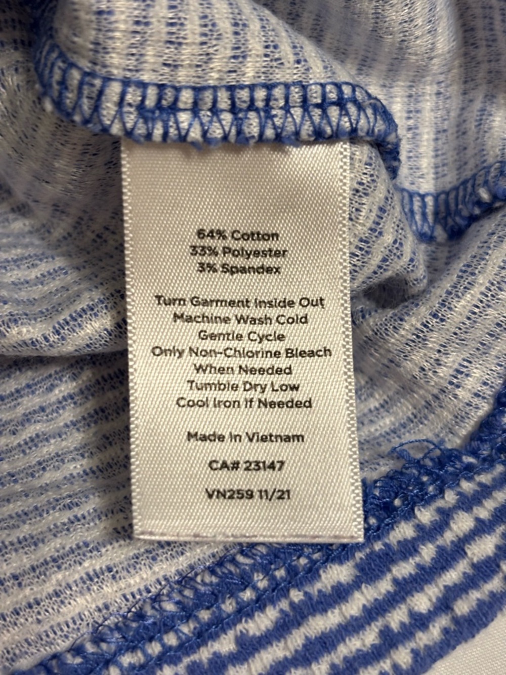 Talbots Blue White Striped Sleeveless Top Size Medium Knit Tank - Picture 3 of 8
